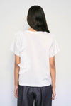 MeiMeij White Ruffle Detail T-Shirt Timeless Martha's Vineyard 