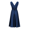Sfizio Navy Fit and Flare V-Neck Dress