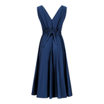 Sfizio Navy Fit and Flare V-Neck Dress