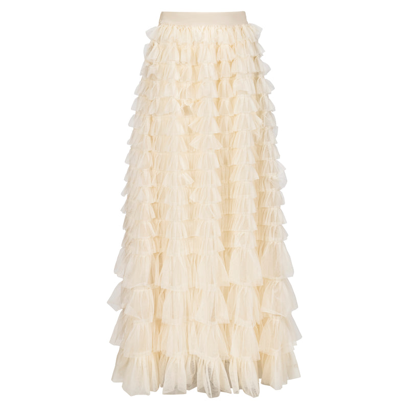 Layered Maxi Tulle Skirt Cream