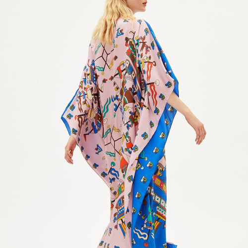 Rianna and Nina Greek Kaftan - Caravi Blue Pink Timeless Martha's Vineyard