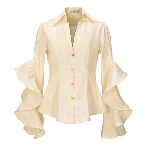 Palmer / / Harding Prosper Cream Cotton Poplin Shirt Timeless Martha's Vineyard 