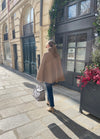 Suprema Reversible Shearling Cape - Dove Grey Timeless Martha's Vineyard