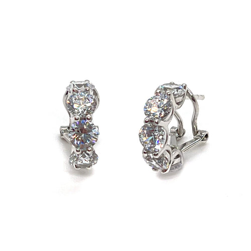 
Sterling Silver Baby Round Hoop Diamond Earrings Timeless Martha's Vineyard 
