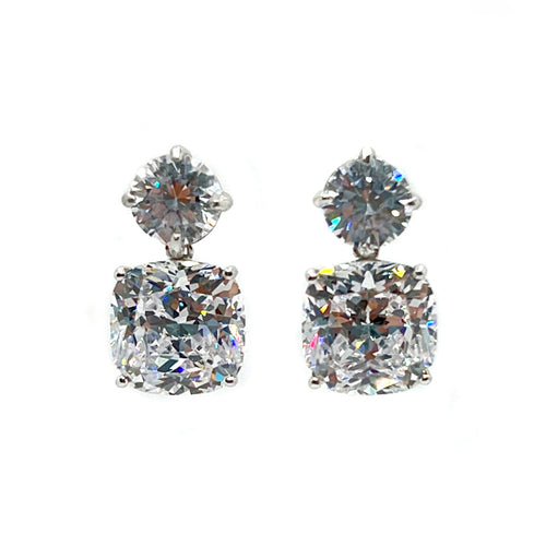 Cushion Cut CZ Drop Earrings Timeless Martha's Vineyard