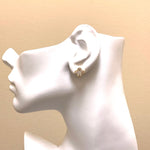 Clover Shape CZ Stud Earrings - Gold