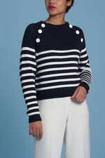 Maison Common Striped Sailors Sweater - Navy + White Timeless Martha's Vineyard 