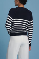 Striped Sailors Sweater - Navy + White