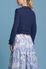 Maison Common Navy Cotton Tweed Jacket Timeless Martha's Vineyard 