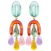 Dominique Denaive Benedicte Colorful Resin Clip Earring Timeless Martha's Vineyard 