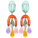 Dominique Denaive Benedicte Colorful Resin Clip Earring Timeless Martha's Vineyard 