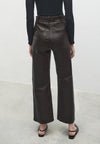 Arma Black Giacinta Wide Leg High Waisted Leather Pant Timeless Martha's Vineyard 