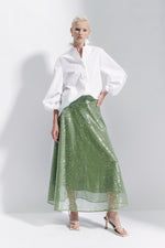
Natan Cirque Pale Green Sequins Ankle Skirt Timeless Martha's Vineyard 
