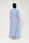 Lavi Short Sleeve Maxi Dress Blue + White Stripe Timeless Martha's Vineyard 