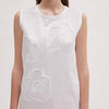 Meimeij Flower Sleeveless Tee - White Timeless Martha's Vineyard