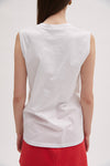 Meimeij Flower Sleeveless Tee - White Timeless Martha's Vineyard