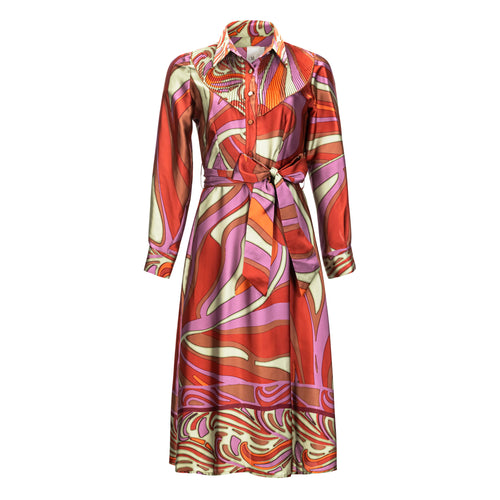 MILVA MI Printed Silk Shirt Dress Timeless Martha's Vineyard