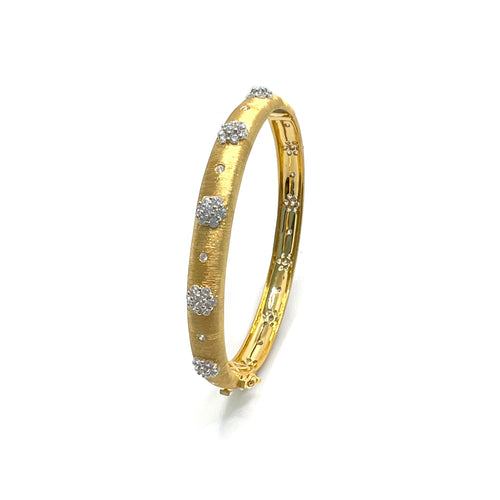 Skinny Snowflake Pattern CZ Engraved Bangle Timeless Martha's Vineyard