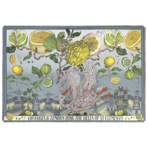 Sabina Savage Oranges and Lemons Silk Rectangle Scarf Timeless Martha's Vineyard 
