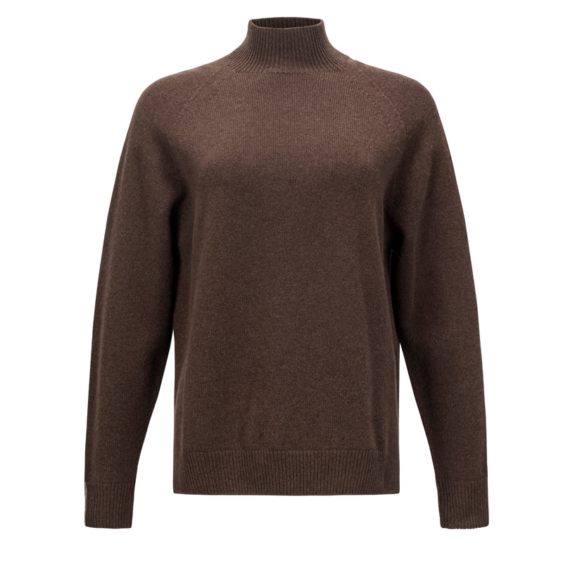 Peserico Mock Neck Sweater - Brown Timeless Martha's Vineyard