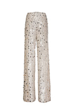 DESANTIS Embellished Sequins Couture Cream Pants Timeless Martha's Vineyard 
