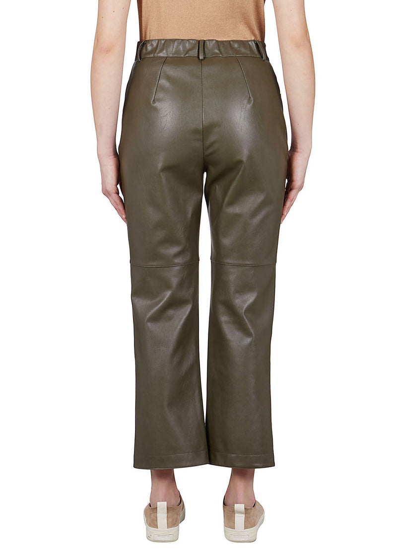 Purotatto Boot-Cut Leather Trousers - More Colors Timeless Martha's Vineyard