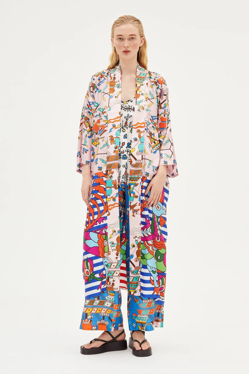 Rianna and Nina Greek Kimono - Caravi Pink  Timeless Martha's Vineyard