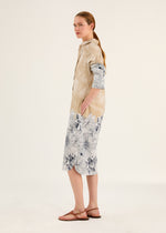 Floral Sketch Button Down Shirt Dress