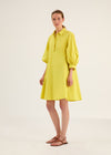 Rosso35 Light Blue Cotton Midi Puff Sleeve Dress Timeless Martha's Vineyard 