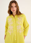 Embroidered Long Sleeve Shirt Dress - Dove Grey