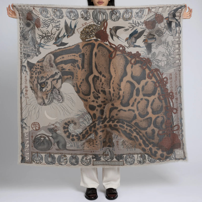 Sabina Savage The Lunar Leopard Wool + Silk Scarf Timeless Martha's Vineyard 