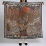 Sabina Savage Floating Rabbits Wool & Silk Square Timeless Martha's Vineyard 
