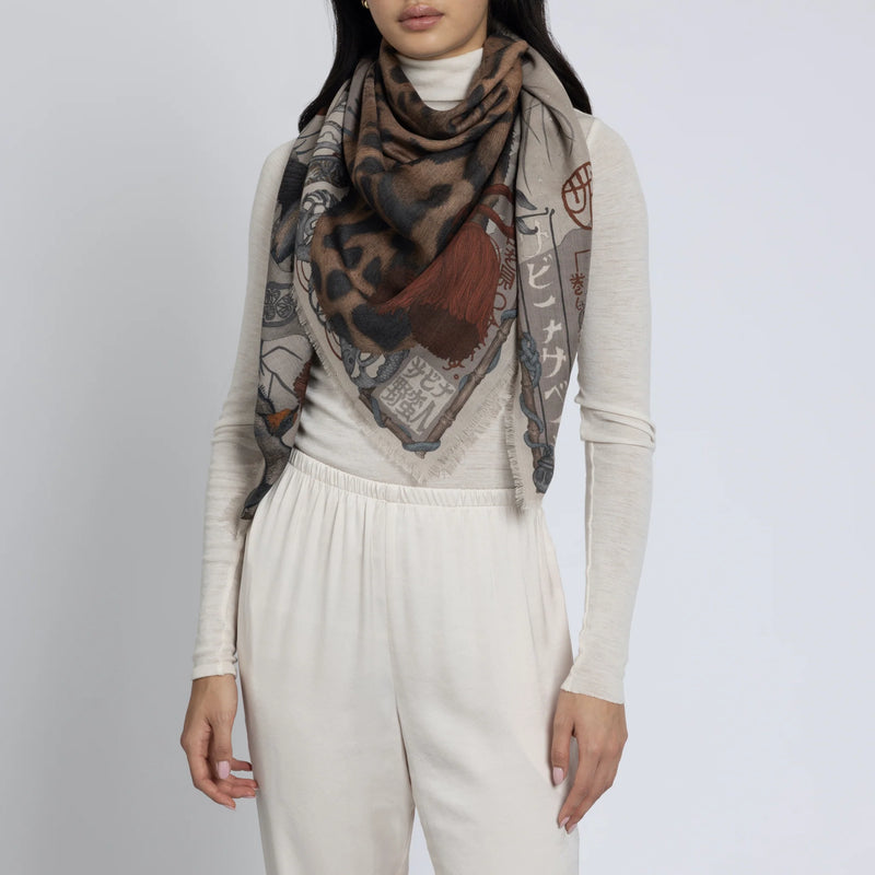 Sabina Savage The Lunar Leopard Wool + Silk Scarf Timeless Martha's Vineyard 