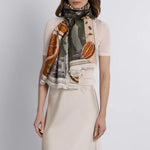 Large Silk Rectangle Scarf Oranges + Lemons Zest Timeless Martha's Vineyard 