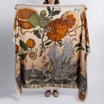 Large Silk Rectangle Scarf Oranges + Lemons Zest Timeless Martha's Vineyard 
