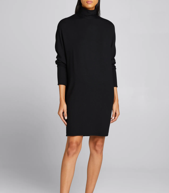 Majestic Filatures French Terry Turtleneck Dress w/ Wide Sleeve Timeless Martha's Vineyard 