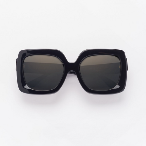 Emmanuelle Khanh Square Acetate Sunglasses - Black Timeless Martha's Vineyard