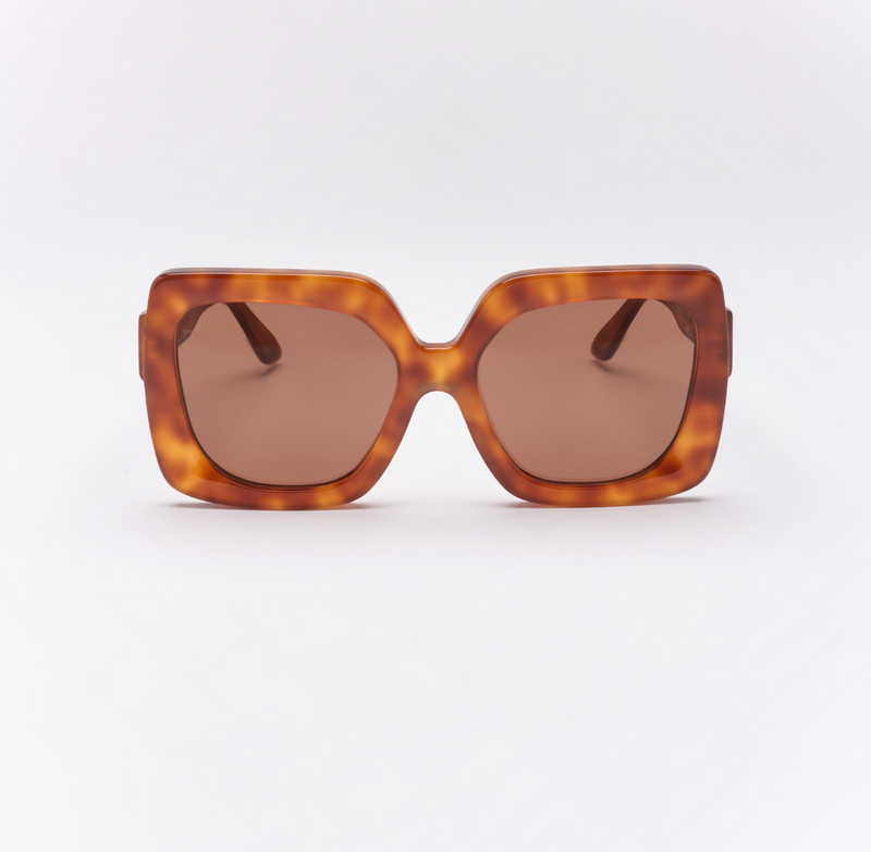 Emmanuelle Khanh Square Acetate Sunglasses - Tabacco Timeless Martha's Vineyard