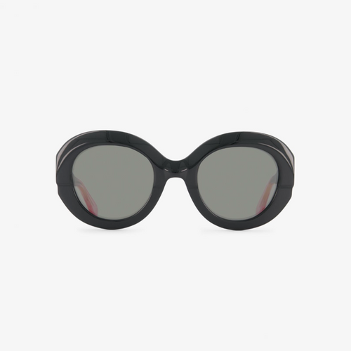 Emmanuelle Khanh Round Sunglasses - Black Timeless Martha's Vineyard
