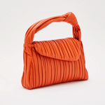 Biagini Softissima Small Ruched Orange Leather Bag Timeless Martha's Vineyard 