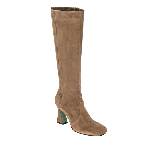 Paola D'Arcano Knee High Suede Heeled Boot - Boar Timeless Martha's Vineyard