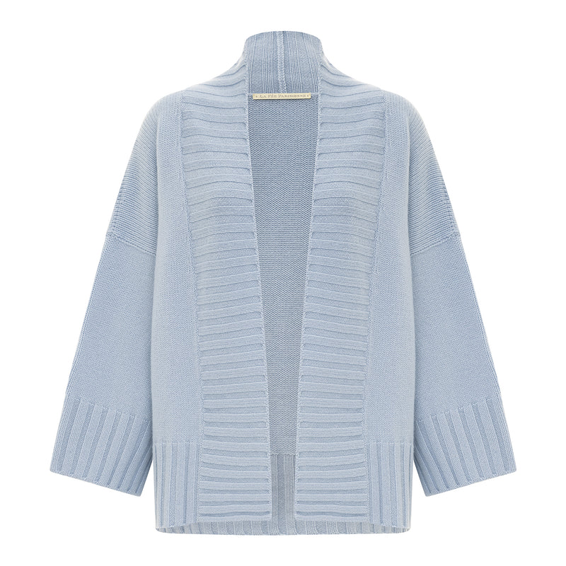 La Fée Parisienne Blue Cotton Cashmere Open Cardigan  Timeless Martha's Vineyard 