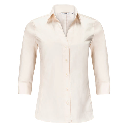 Caliban 3/4 Sleeve Cotton Blouse - Ivory Timeless Martha's Vineyard