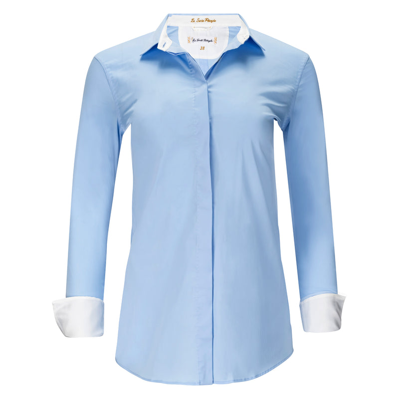 Le Sarte Pettegole Relaxed Button Down Shirt - Blue Timeless Martha's Vineyard