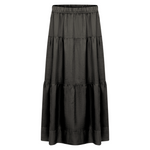 Tiered Linen Skirt - Black