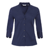 Caliban Ruffle Edge Blouse - Navy Timeless Martha's Vineyard 