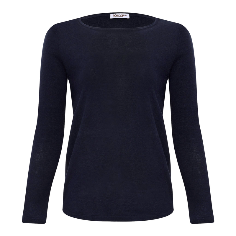 Kangra Silk and Cashmere Crewneck - Navy Timeless Martha's Vineyard