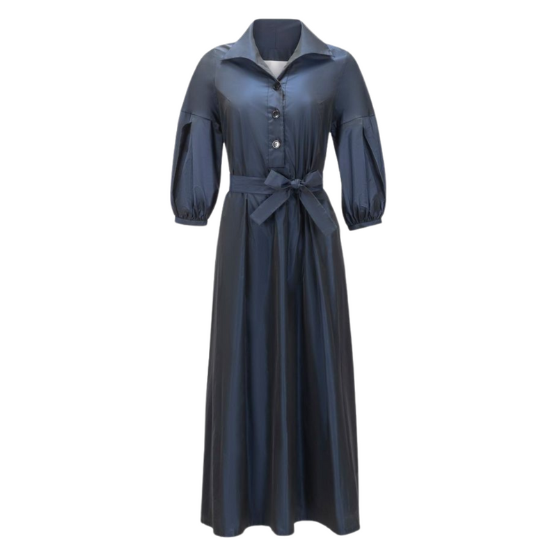 Taffeta Maxi Dress - Navy