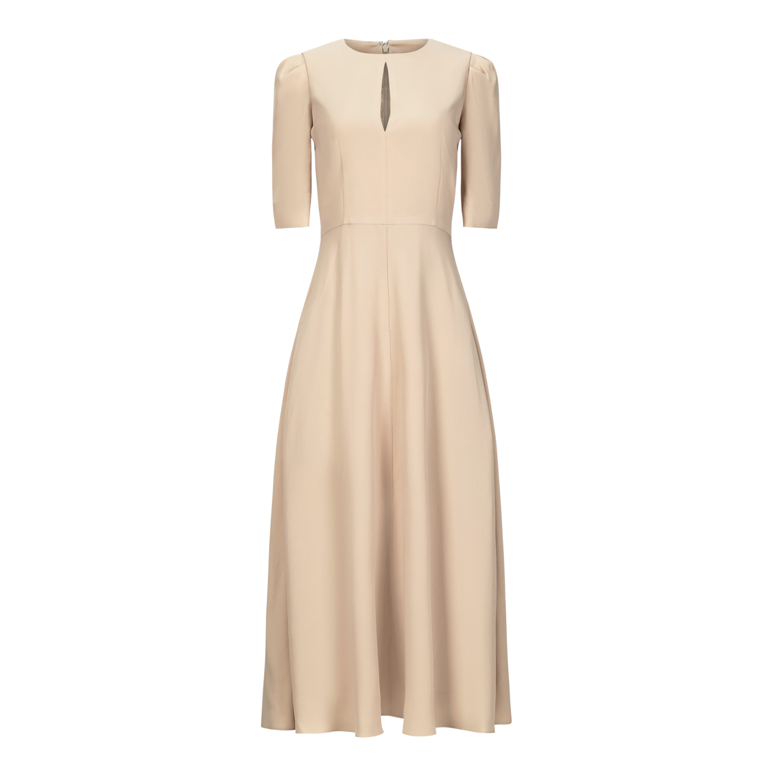 champagne crepe dress Turquoise Bridesmaid Dress Short Sleeves 2026 Long V-neck