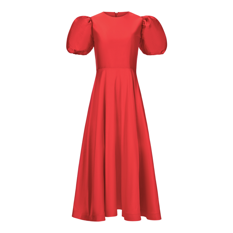 And Tate Irish Designer Red Taffeta Fit and Flare Dress Timeless And Tate Irish Designer Red Taffeta Fit and Flare Dress Timeless